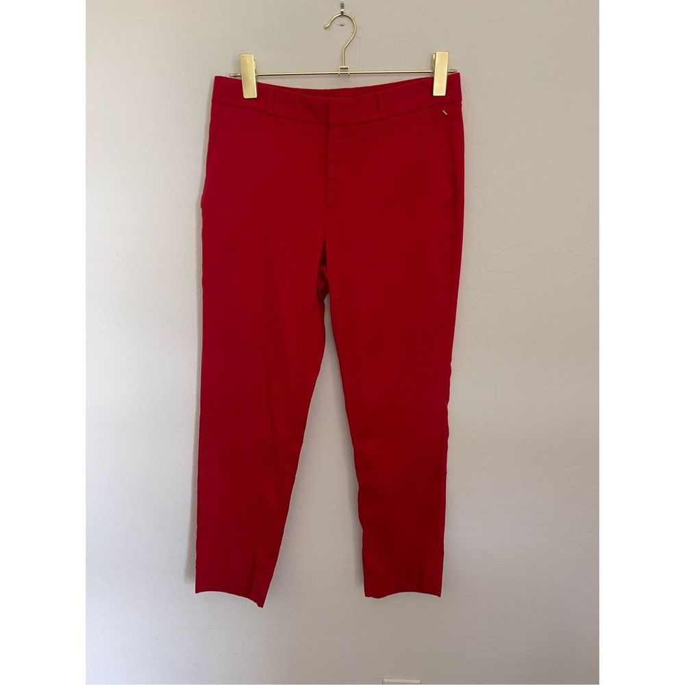 BANANA REPUBLIC "Avery" Red Linen & Cotton Straight Fit Pants Size 4